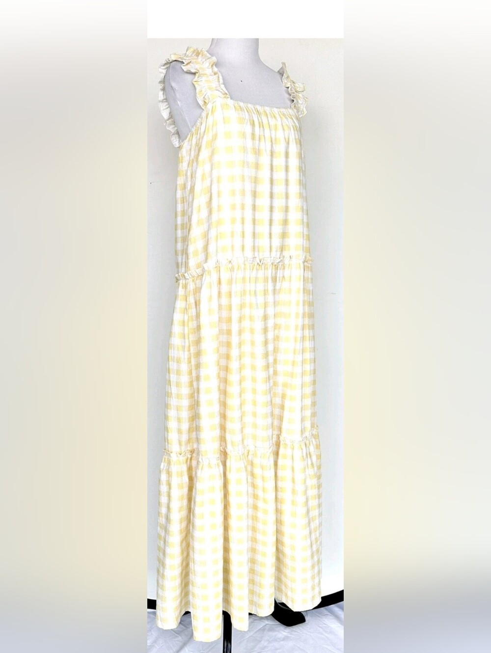 Charlie Holiday Lottie Maxi Dress Yellow White Size 6